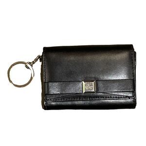 Kate Spade Darla Montford Park Black Leather Bow Key Ring Wallet